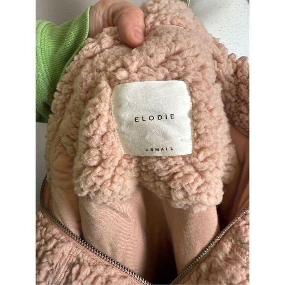 Nordstrom Elodie Blush Sherpa Zip Pullover Sweater XS - Picture 9 of 9